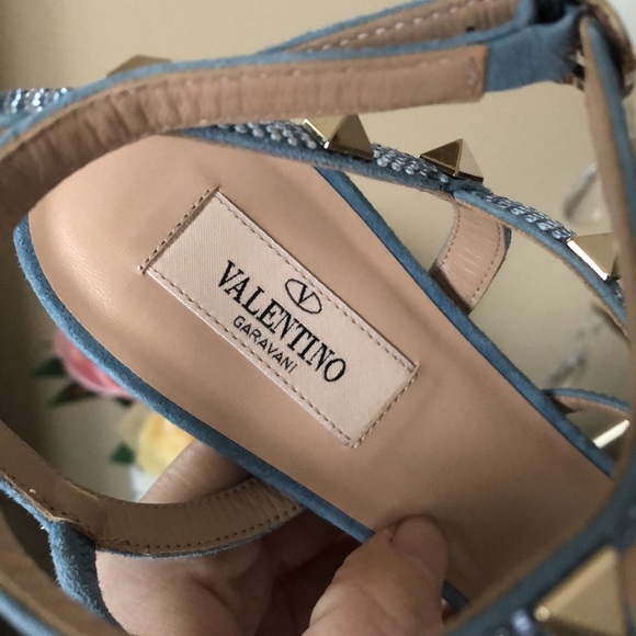 VALENTINO Rockstud Ankle Strap Crystal Sandals high-heel - Picture 13 of 16